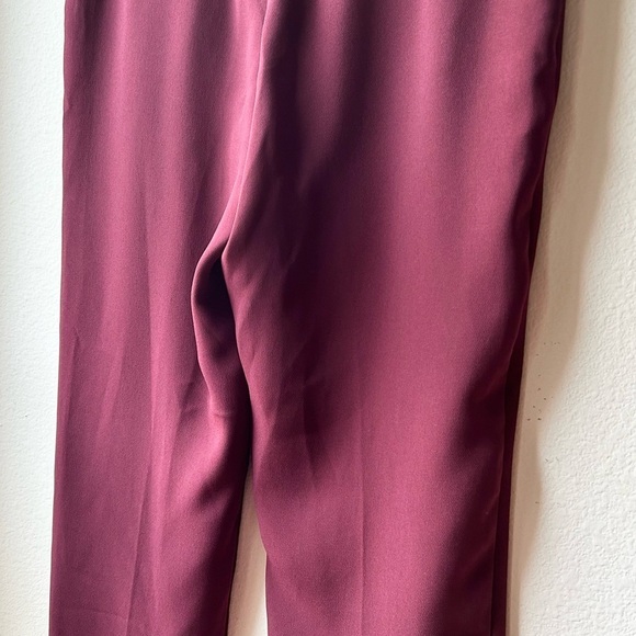 Anthropologie Sasha Button Fly Tapered High Rise Trousers Pants Wine Red Sz 8 - Picture 11 of 15